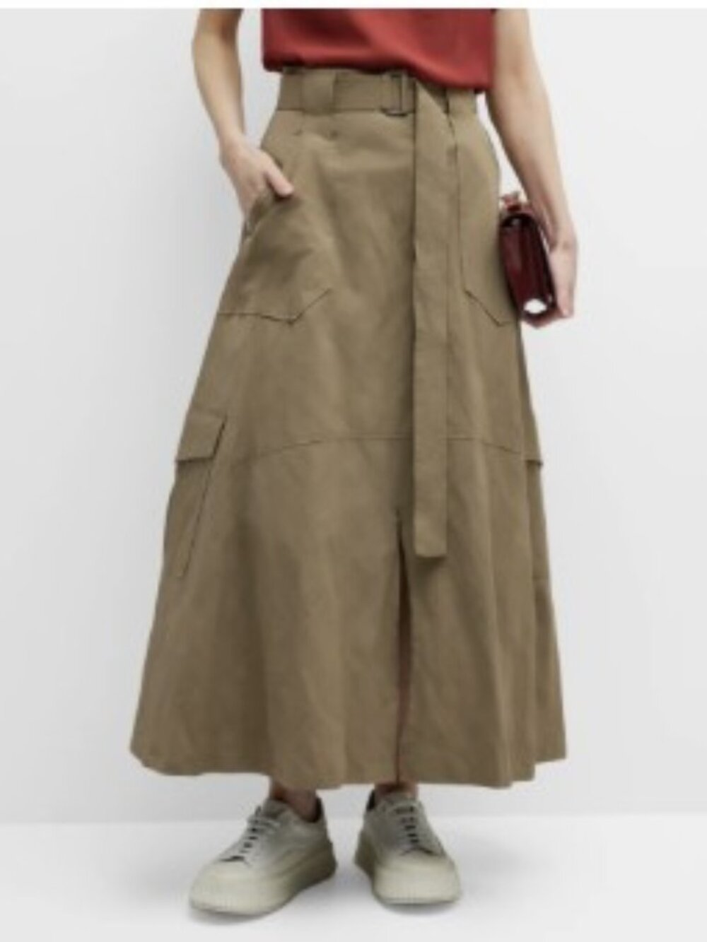 Fabiana Filippi Cargo Maxi Skirt New 50IT